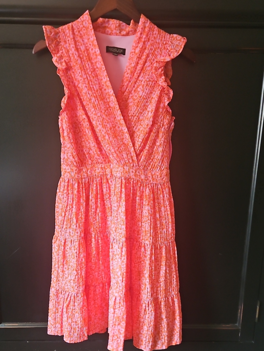 Rachel Zoe Coral Floral Tiered Dress